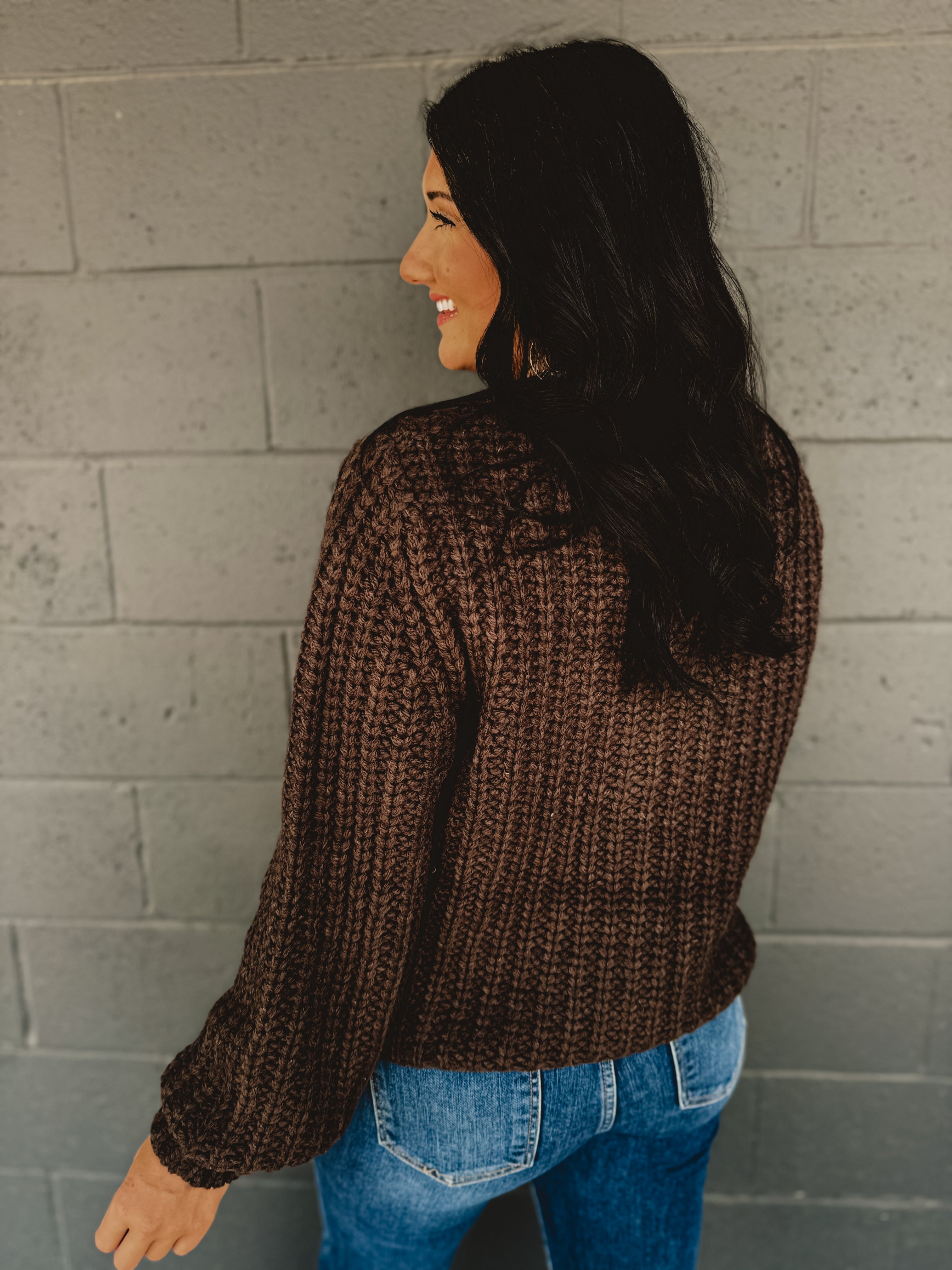 Chunky Button Cable Knit Cardigan - Mocha Mousse Chunky Button Cable Knit Cardigan - Mocha Mousse